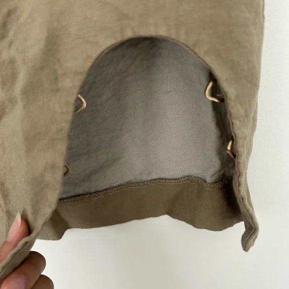 ZARA Military Green Mini Skirt With Side Cut Out Size M - Picture 3 of 4